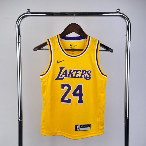 Los Angeles Lakers Yellow #24 Youth/Kids NBA Uniform-311