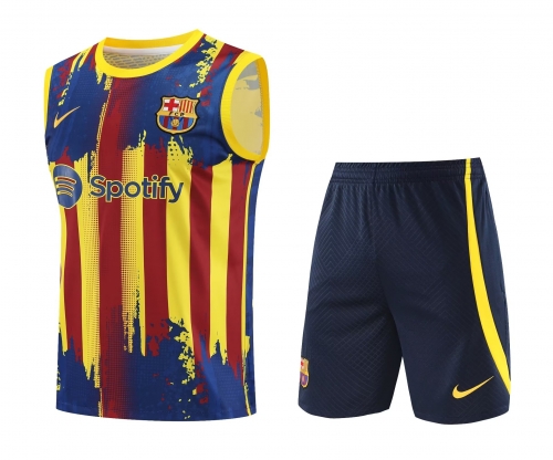 2023/24 Barcelona Blue & Yellow Thailand Soccer Training Vest Uniform-418