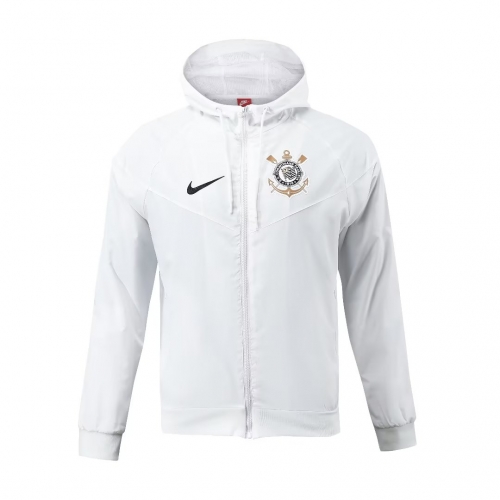 2023/24 Corinthians White Thailand Soccer Windbreaker Hooodie-703