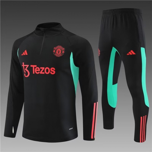 2023/24 Manchester United Black Thailand Soccer Tracksuit Uniform-801/815/GDP