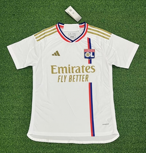 With Adv 2023/24 Olympique Lyonnais Home White Thailand Soccer Jersey AAA-47/320