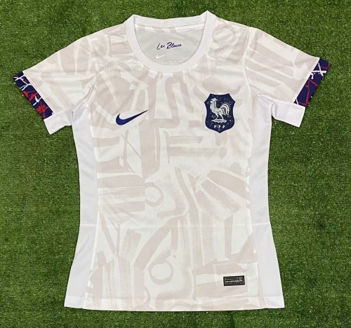 2023/24 France Away White Female Thailand Soocer Jersey-416