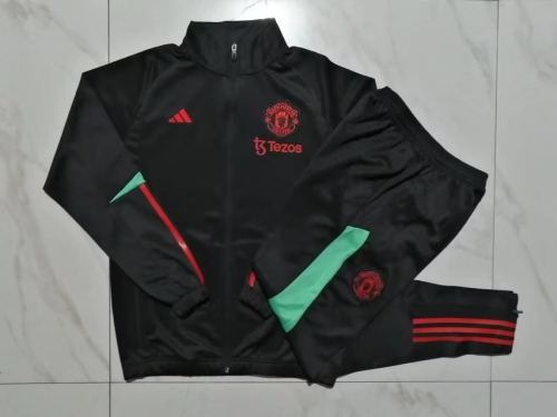 2023/24 Manchester United Black Kids/Youth Thailand Tracksuit Uniform-815