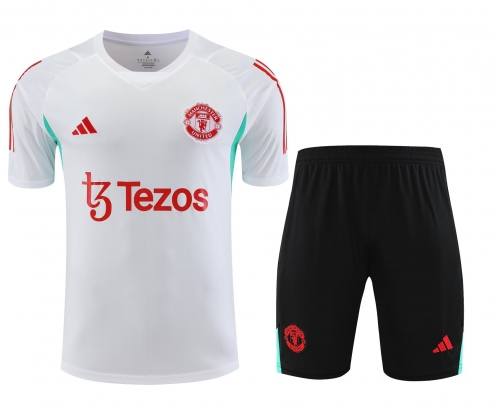 2023/24 Manchester United White Thailand Soccer Training Uniform-418