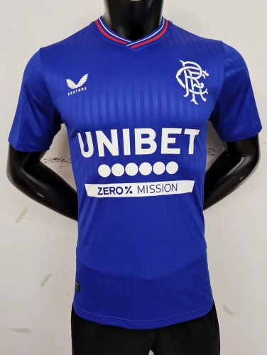 Player Version 2023/24 Rangers Home Blue Thailand Soccer Jersey AAA-MY