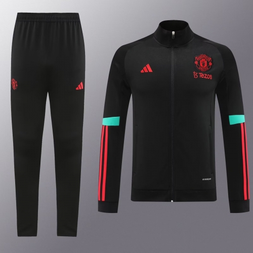 2023/24 Manchester United Black Thailand Tracksuit Uniform-LH