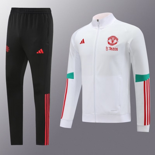 2023/24 Manchester United White Thailand Tracksuit Uniform-LH