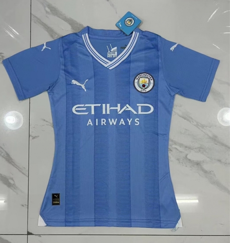 2023/24 Manchester City Home Blue Thailand Women Soccer Jersey AAA-311/23/PF