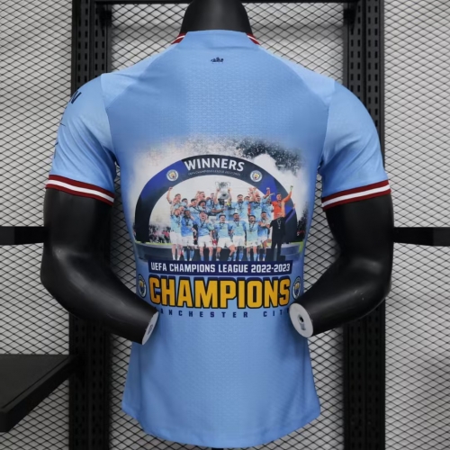 Player Commemorative Version 2022/23 Manchester City Blue Thailand soccer jersey AAA-888/603
