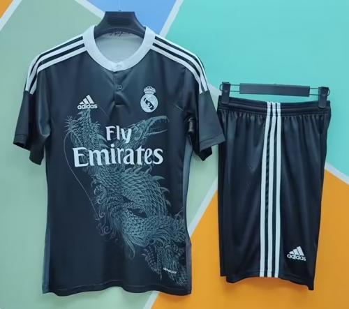 14-15 Retro version Real Madrid Black Soccer Uniform-TJ