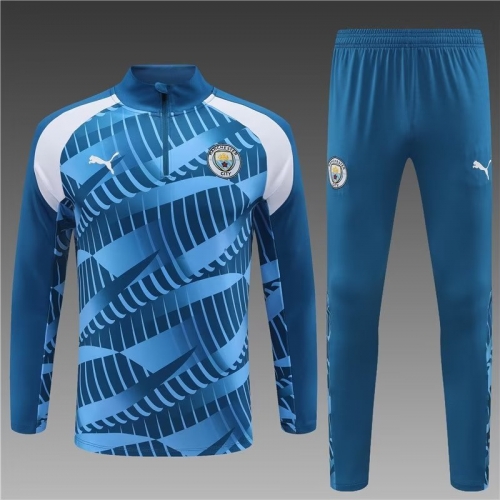 2023/24 Manchester City Cai Blue Thailand Tracksuit Uniform-801/411/GDP