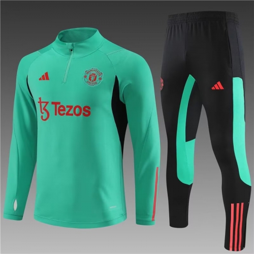 2023/24 Manchester United Green Thailand Tracksuit Uniform-801