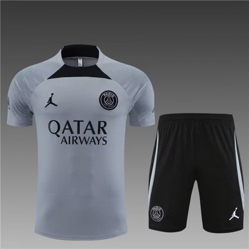 2023/24 Paris SG Gray Shorts-Sleeve Thailand Soccer Uniform-801