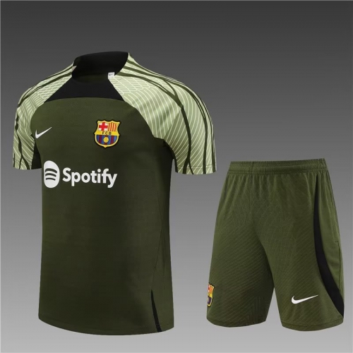 2023/24 Barcelona Green Shorts-Sleeve Thailand Soccer Tracksuit Uniform-801