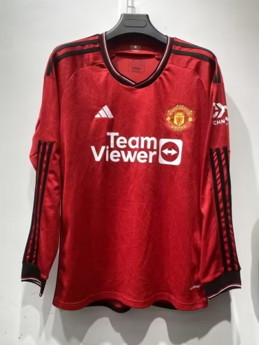 2023/24 Manchester United Home Red Thailand LS Soccer Jeesey AAA-410