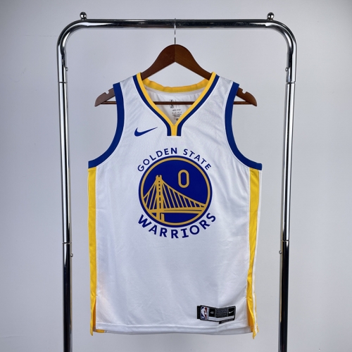 2023 Season Golden State Warriors NBA White V-Collar #0 Jersey-311