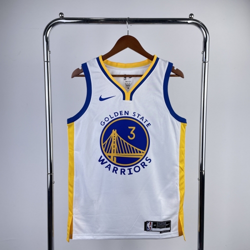 2023 Season Golden State Warriors NBA White V-Collar #3 Jersey-311