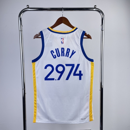 2023 Season Golden State Warriors NBA White V-Collar #2974 Jersey-311