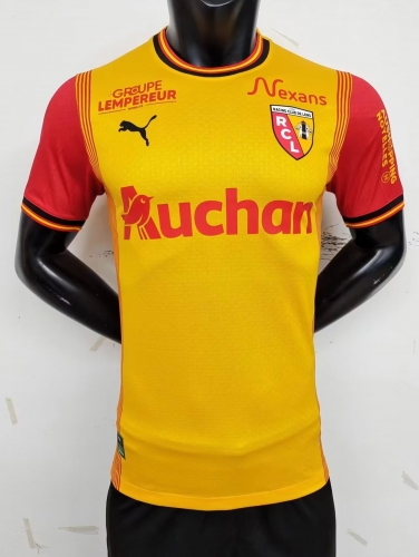 Player Version 2023/24 RC Lens Home Yellow & Red Thailand Soccer Jersey AAA-MY