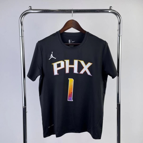 Quick-Dry Jordan NBA Phoenix Suns Black #1 T-Shirts-311