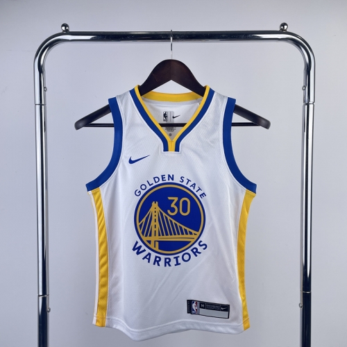Kids/Youth NBA Golden State Warriors White #30 Jersey-311