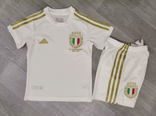 Commemorative Edition 2023/24 Italy White Kids/Youth Soccer Uniform-2149