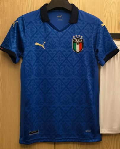 2020 European Cup Italy Home Blue Thailand Soccer Jersey-TJ