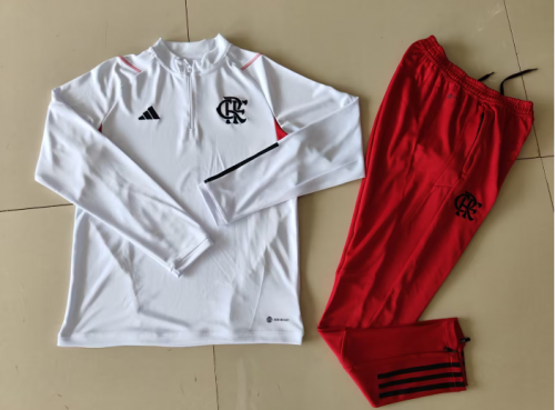 2023/24 Flamengo White Kids/Youth Tracksuit Uniform-GDP