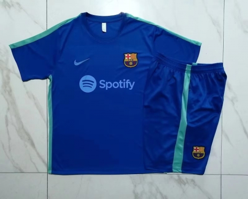 2023/24 Barcelona CaiBlue Shorts-Sleeve Thailand Soccer Tracksuit Uniform-815