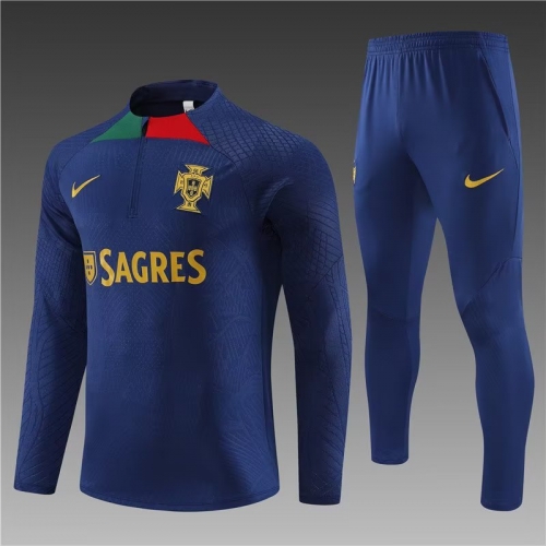 2023/24 Portugal Royal Blue Thailand Tracksuit Uniform-801