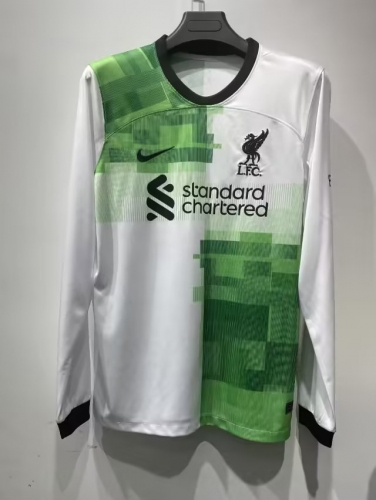 2023/24 Liverpool Away White & Green LS Thailand Soccer Jersey AAA-410