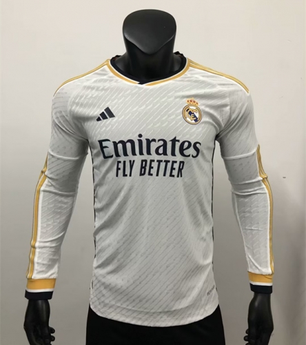 Player Version 2023/24 Rea Madrid Home White LS Thailand Soccer Jersey AAA-807/16/2100