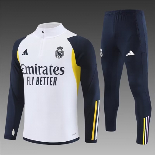 2023/24 Real Madrid White Thailand Soccer Tracksuit Uniform-411/GDP/801