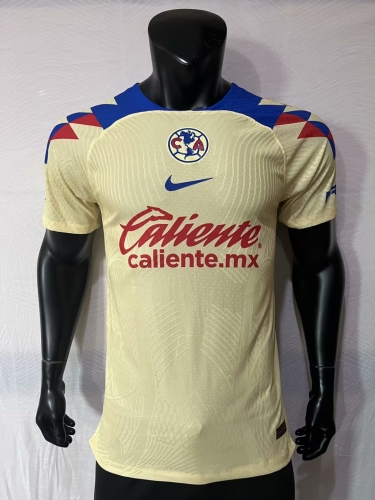 Player Version 2023/24 Club América Home Yellow Thailand Soccer Jersey AAA-308/2100/703