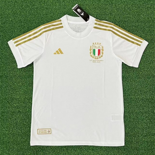 125th Commemorative Edition 2023/24 Italy White Thailand Soccer Jersey AAA-407/709/320