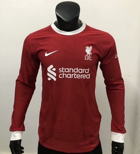 Player Version 2023/24 Liverpool Home Red LS Thailand Soccer Jersey AAA-2100