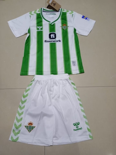 Kids 2023/24 Real Betis Home White & Green Kids/Youth Soccer Uniform-522/507