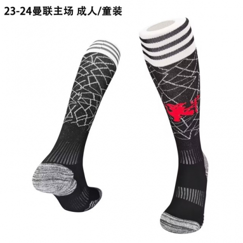 2023/24 Manchester United Home Black Youth/Adult Thailand Soccer Socks
