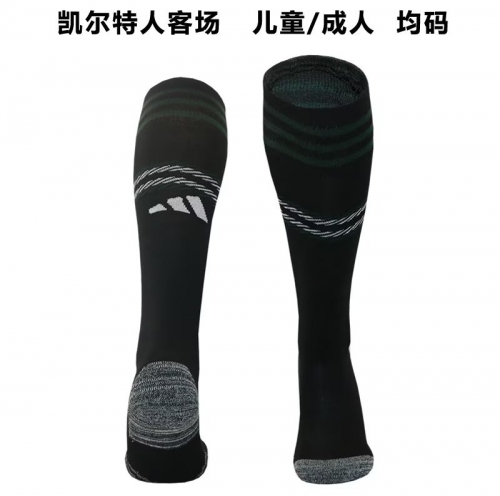 Adult /Kids 2023/24 Celtic Away Black Thailand Soccer Socks