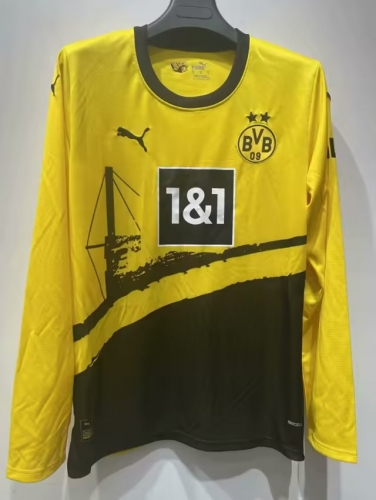 2023/24 Borussia Dortmund Home Yellow Thailand LS Soccer Jersey-410