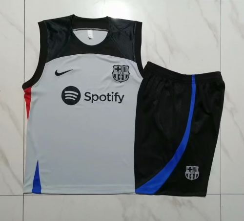 2023/24 Barcelona Blue & Gray Thailand Tracksuit Vest Uniform-815