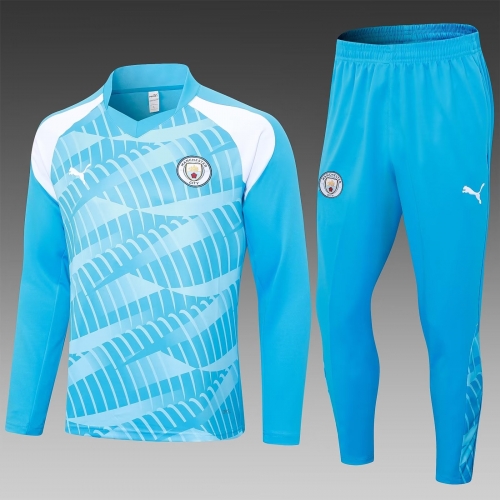 2023/24 Manchester City Blue Thailand Tracksuit Uniform-411