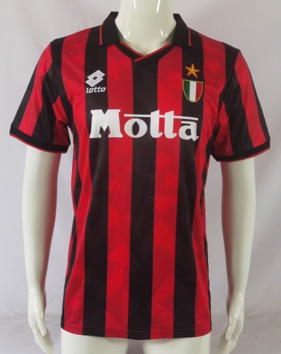 93-94 Retro Version AC Milan Home Red & Black Thailand Soccer Jersey AAA-503/1041/811