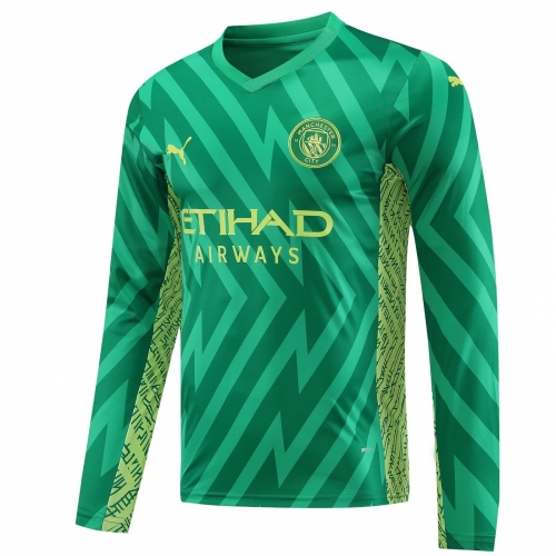 2023/24 Manchester City Goalkeeper Green LS Thailand Soccer jerseys-418