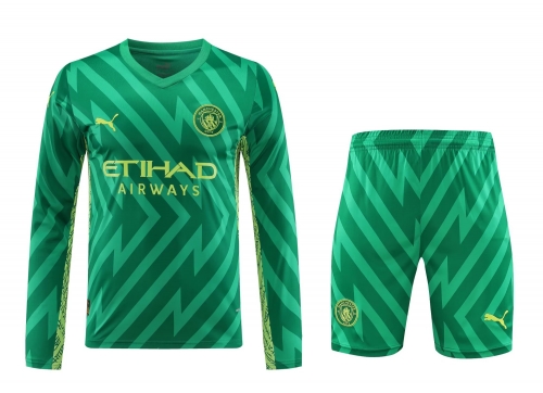 2023/24 Manchester City Goalkeeper Green LS Thailand Soccer Unifrom-418