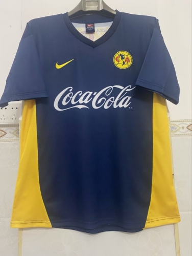 00-01 Retro Version Club América Away Yellow & Blue Thailand Soccer Jersey AAA-2041