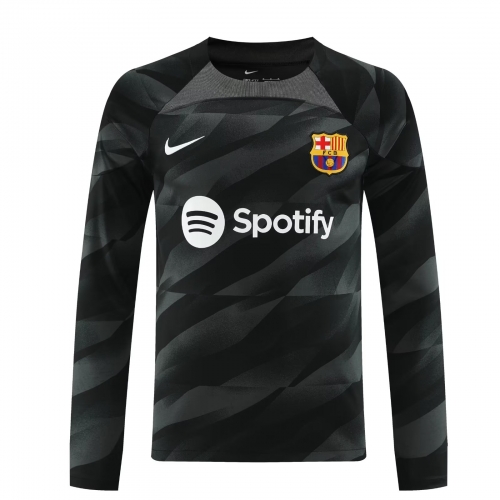 2023/24 Barcelona Goalkeeper Black LS Thailand Soccer Jerseys-418