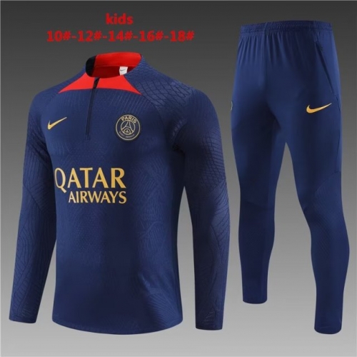 Player Version 2023/24 Paris SG Royal Blue Kids/Youth Thailand Soccer Tracksuit Uniform-801/GDP