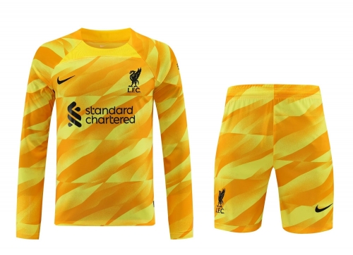 2023/24 Liverpool Goalkeeper Yellow LS Thailand Soccer Uniform-418