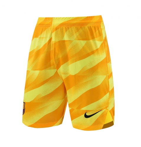 2023/24 Barcelona Goalkeeper Yellow LS Thailand Soccer Shorts-418